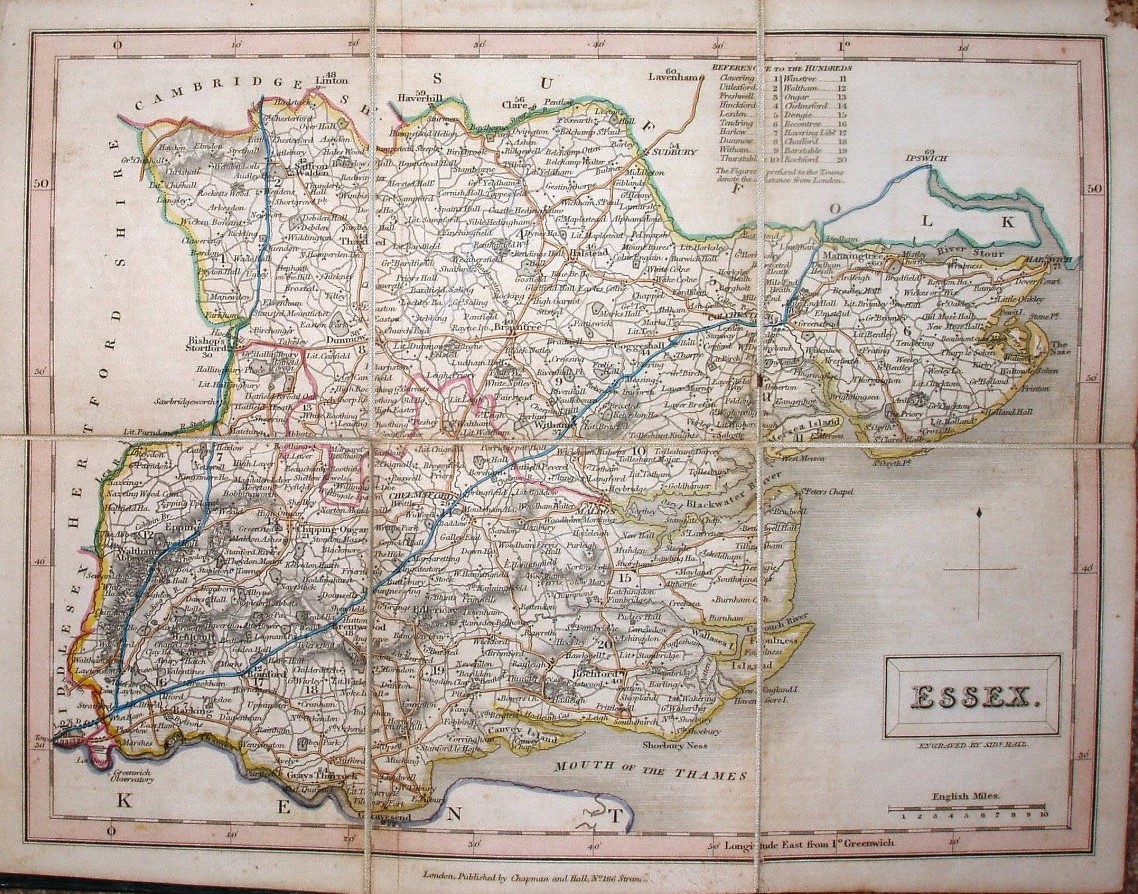 Hall 1833 folding map